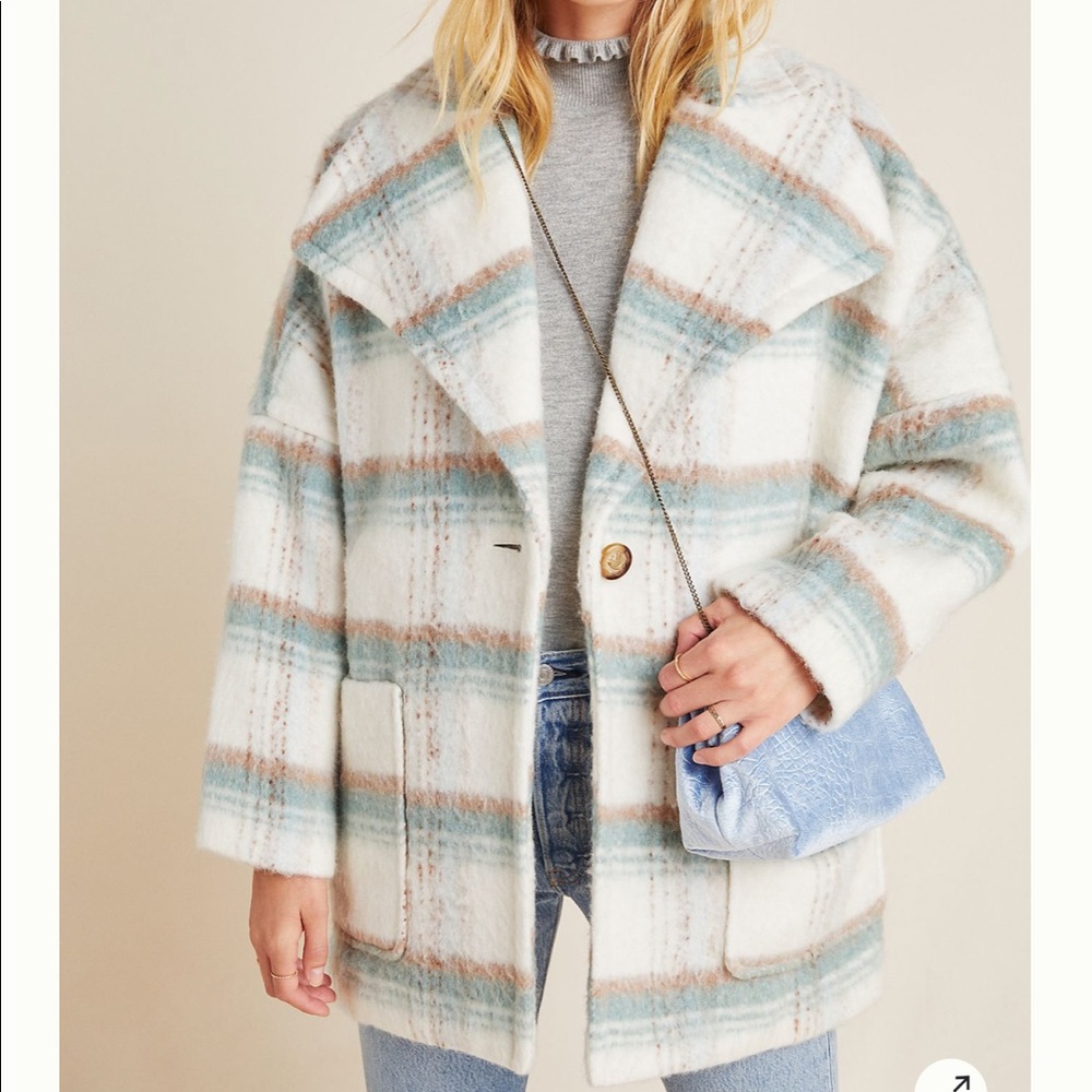Anthropologie Elsa Plaid coat